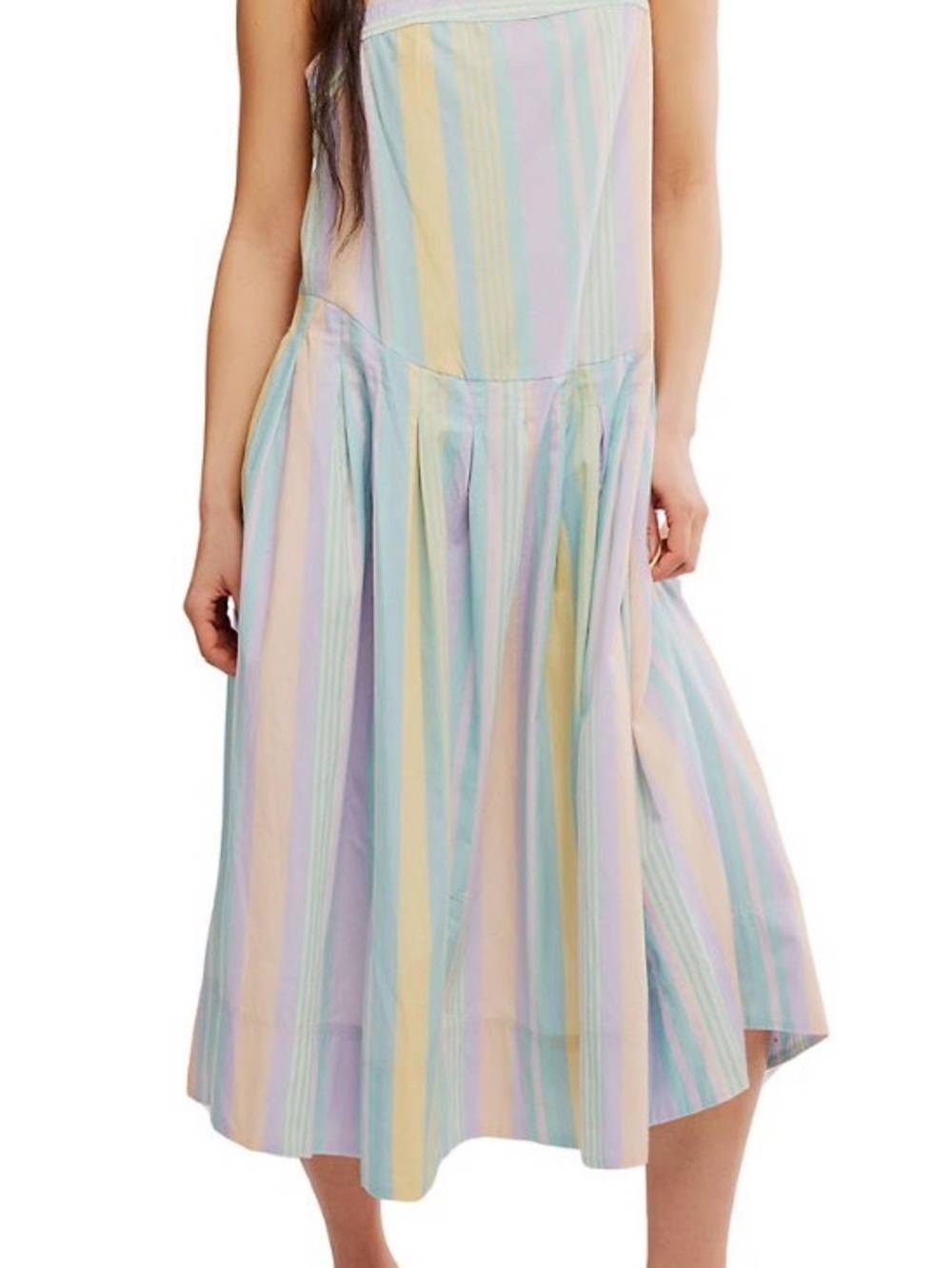 Free People Primavera Stripe Cotton Midi Dress Size M -NWT